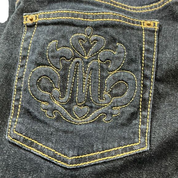 Michael Kors Dark Wash Stretch Straight Leg Embroidered MK Pockets - Picture 6 of 9